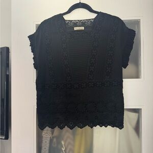 Ulla Johnson Black Cropped Boxy Blouse